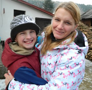 Julie Tůmová se synem Míšou