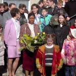 Ondra v zelené bundě s mamkou